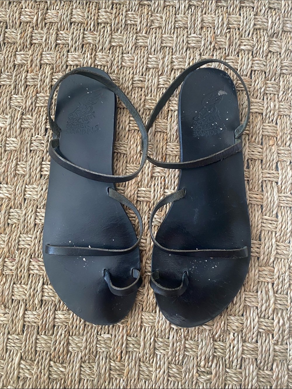 Ancient Greek Black Sandals Size 41